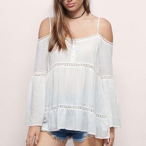 Tobi white cold shoulder top
